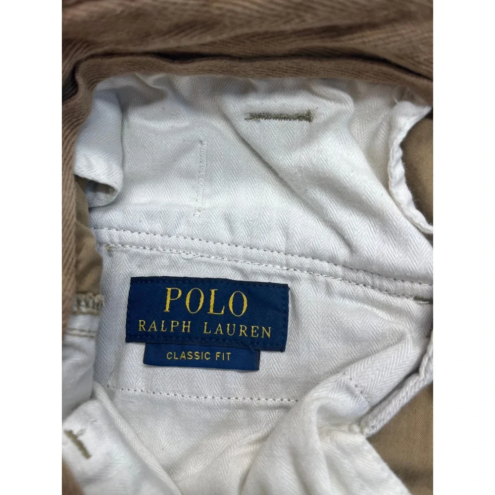 Polo‎ Ralph Lauren Mens Khaki Utility Canvas Classic Fit Cargo Shorts Size 42